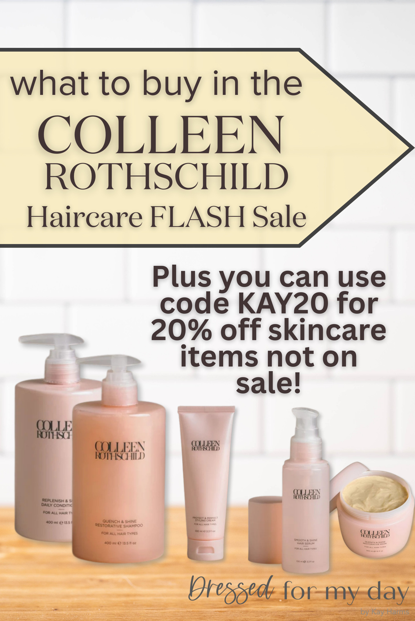 They're having a FLASH SALE @colleenrothschild on their amazing hair care products. These are what I use EVERY DAY and LOVE. Check out the slides for why. While you're shopping haircare, you can also use code KAY20 for 20% off anything that is not discounted (think skincare!). But that code ends early this week! #crpartner  

 #LTKOver40 #LTKSaleAlert #LTKBeauty