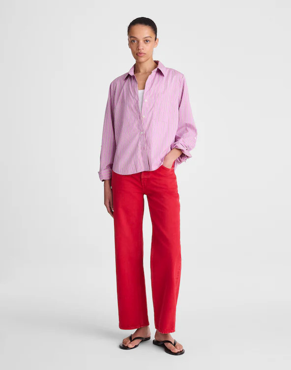 The Signature Y-Neck Shirt in Poplin | Madewell