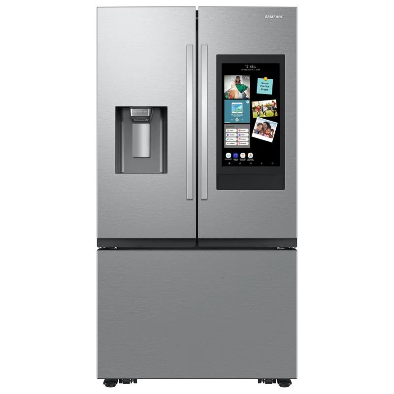 30 cu. ft. Mega Capacity 3-Door French Door Refrigerator with Family Hub™ in Stainless Steel | Wayfair North America
