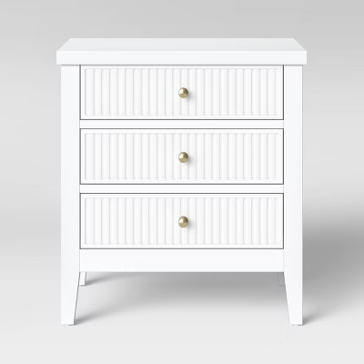 Wrentham Beadboard Farmhouse 3 Drawer Nightstand - Threshold™ | Target
