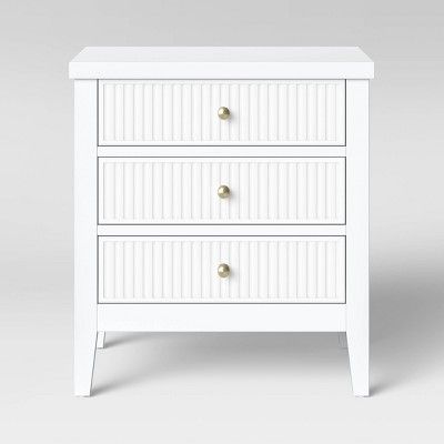 Wrentham Beadboard Farmhouse 3 Drawer Nightstand - Threshold™ | Target