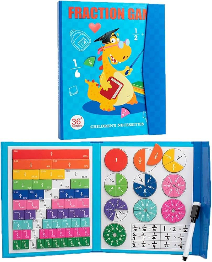 Magnetic Fraction Educational Puzzle, 110 Pcs Magnetic Fraction Puzzle for Elementary School, Fra... | Amazon (US)