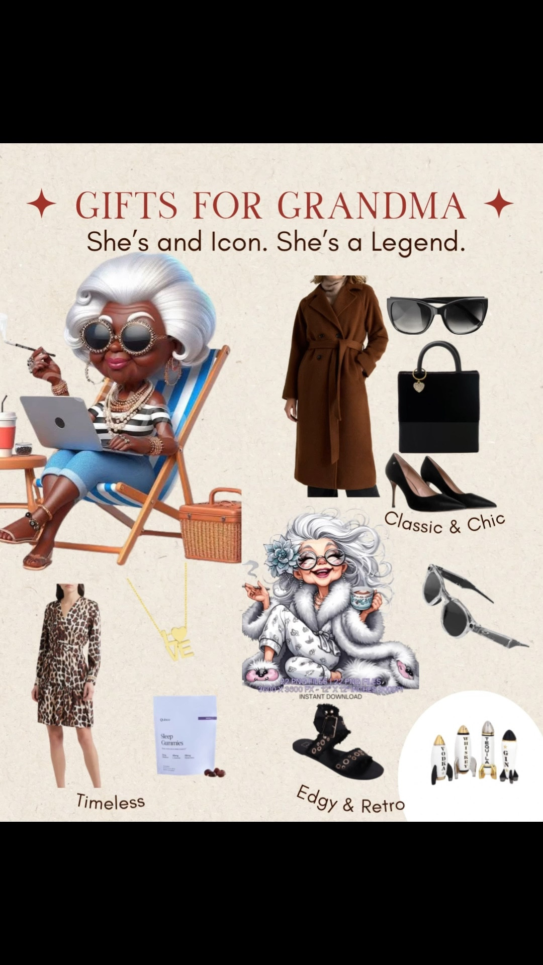 Who more iconic and deserving?! Grandmas need fun gifts too cause they have supported us and loved us so dearly.  If you’re an icon in the making get your moms something fun they will remember forever!

#giftsforgrandma #fungifts #grandma #sale #shoes #candles

#LTKHoliday #LTKOver40 #LTKFindsUnder100
