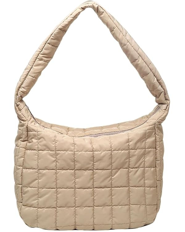 Ovida Women Large Puffy Tote Bag Quilted Down Cotton Padding Shoulder Bag Winter Warm Lightweight... | Amazon (US)