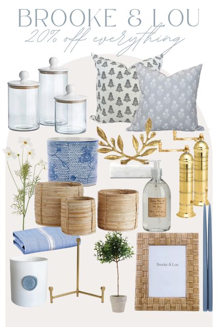 20% off everything at Brooke and Lou! Presidents’ Day sale, home decor, blue and white decor, coastal decor, rattan, block print pillow 

#LTKhome #LTKsalealert