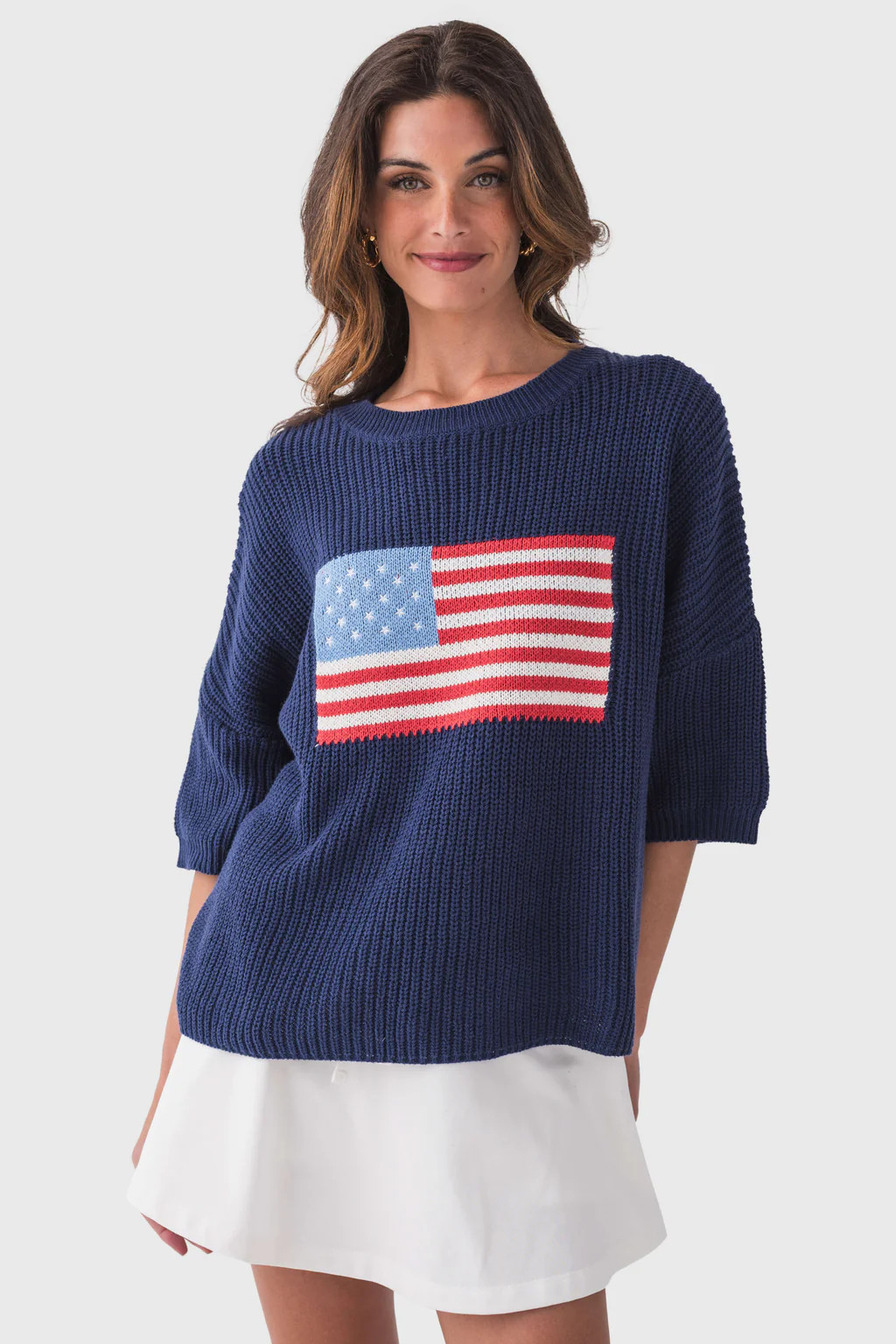 Buttermelon Flag 3/4 Sleeve Sweater | Social Threads