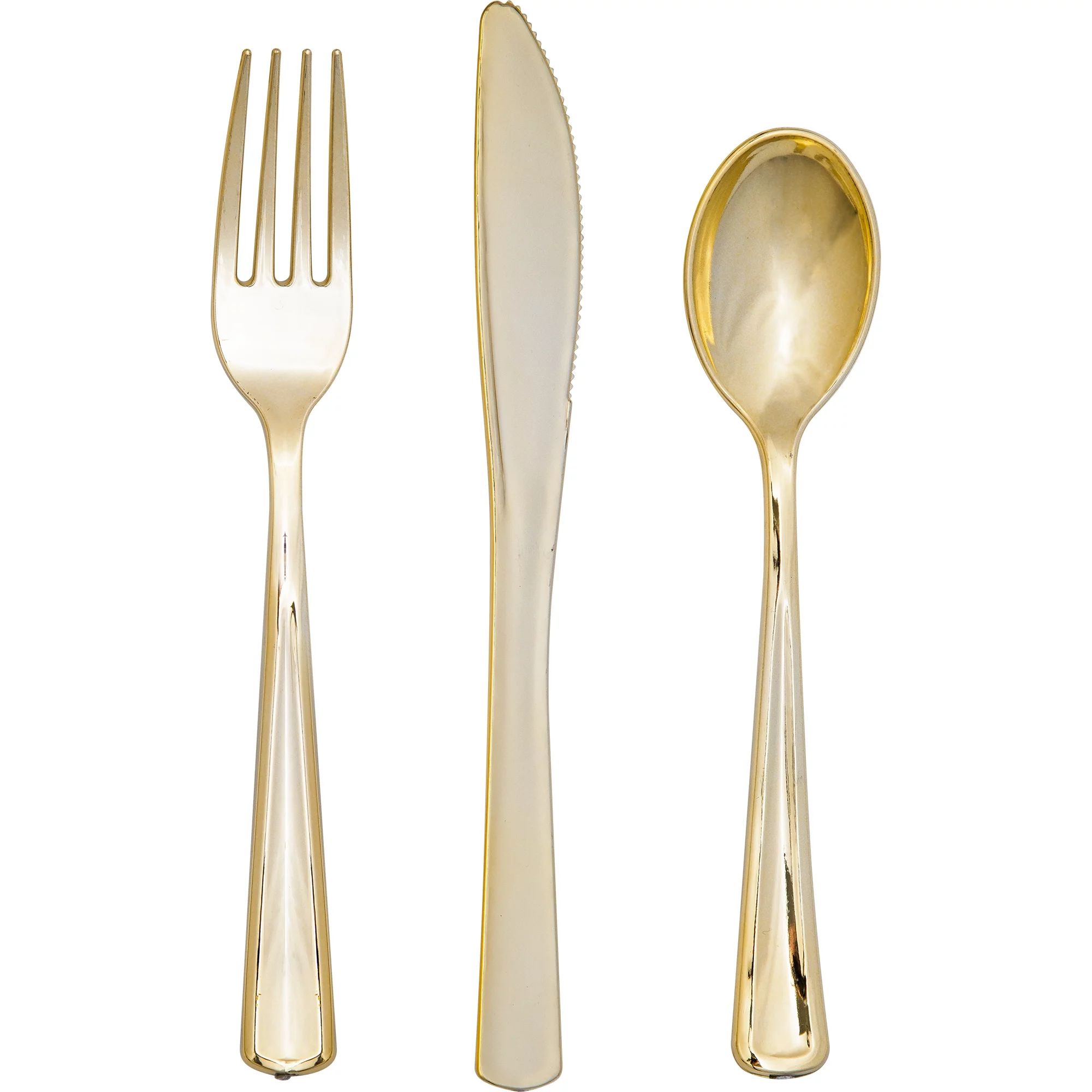 Way to Celebrate Gold Disposable Cutlery Party Supply Set 24 Ct. All Occasion | Walmart (US)