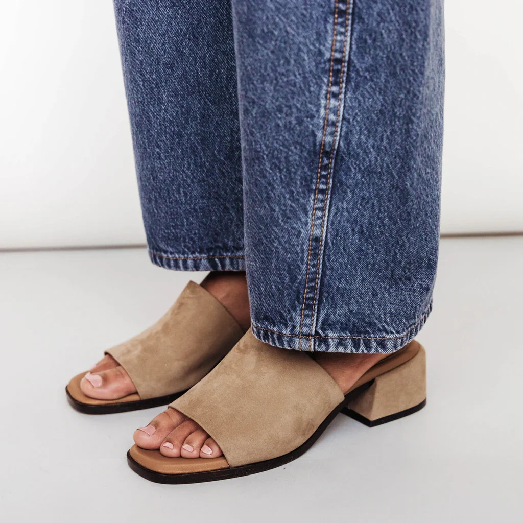 The Spritz Heeled Sandal Clay Nubuck | Poppy Barley