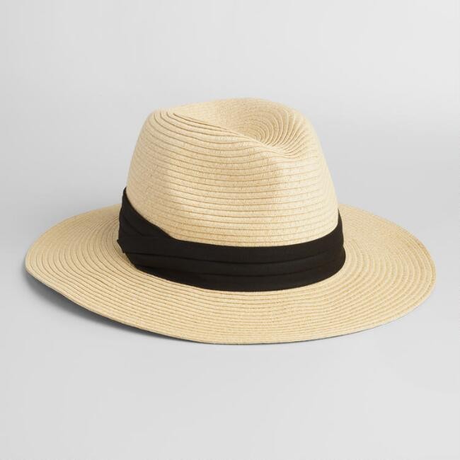 Olive Wool Floppy Hat With Black And Gold Trim | World Market