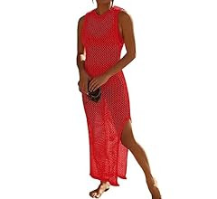 Bsubseach Crochet Swim Coverup Sleeveless Knitted Cover Up Dress | Amazon (CA)
