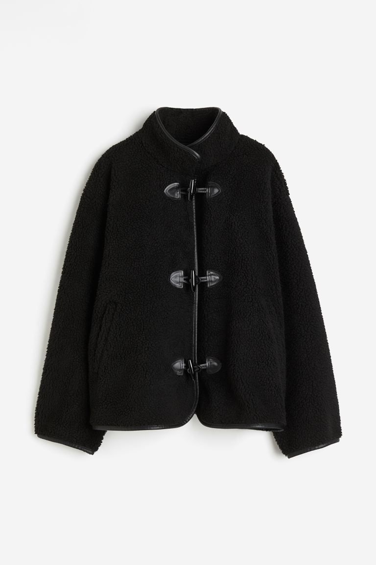 Teddy jacket - Black - Ladies | H&M GB | H&M (UK, MY, IN, SG, PH, TW, HK)