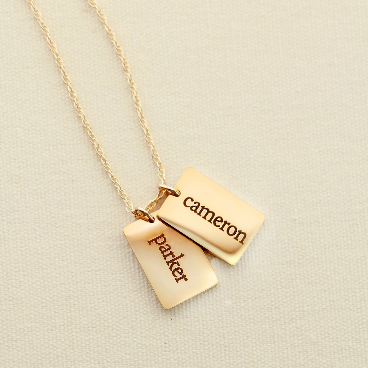 name tag necklace { silver + gold } | Chic Mama Jewelry