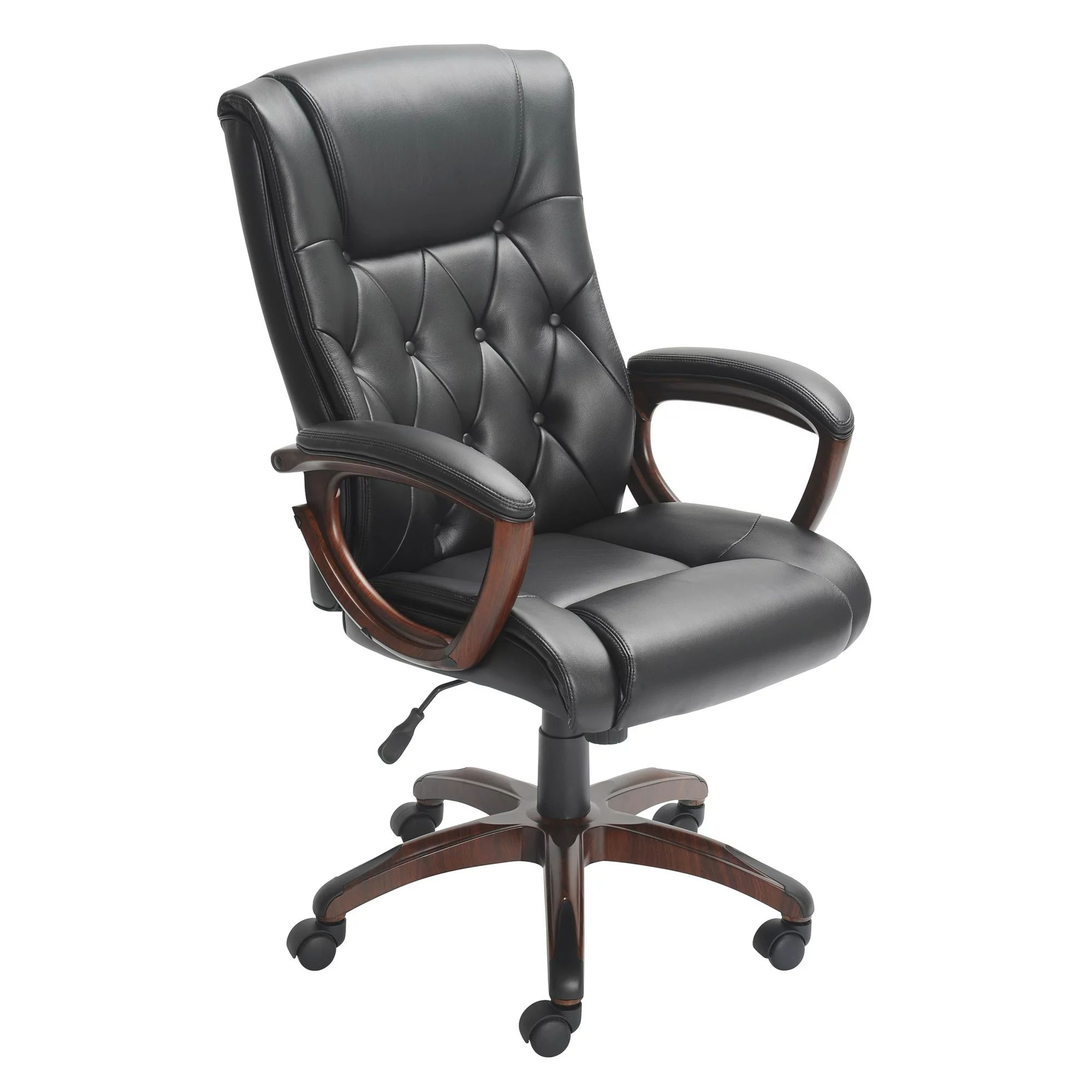 Better Homes and Gardens Bonded Leather Manager's Chair, Black - Walmart.com | Walmart (US)