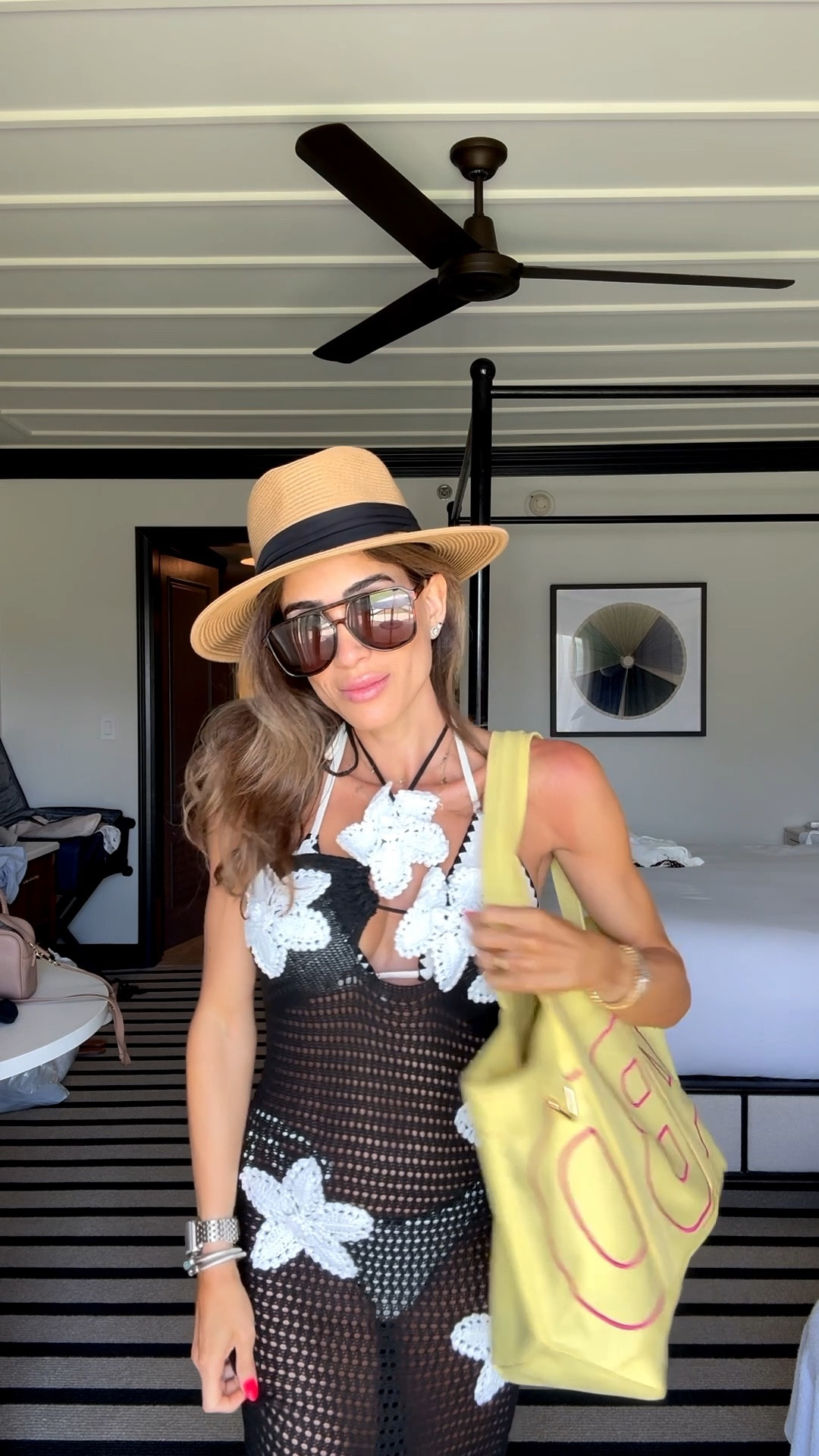 The perfect beach outfit, vacation outfit that looks so high end and us all Amazon! The black and white coverup is so cute and I have this adorable black and white bikini underneath. Yellow tote bag that’s customizable 

#LTKPetite #LTKSwim #LTKTravel
