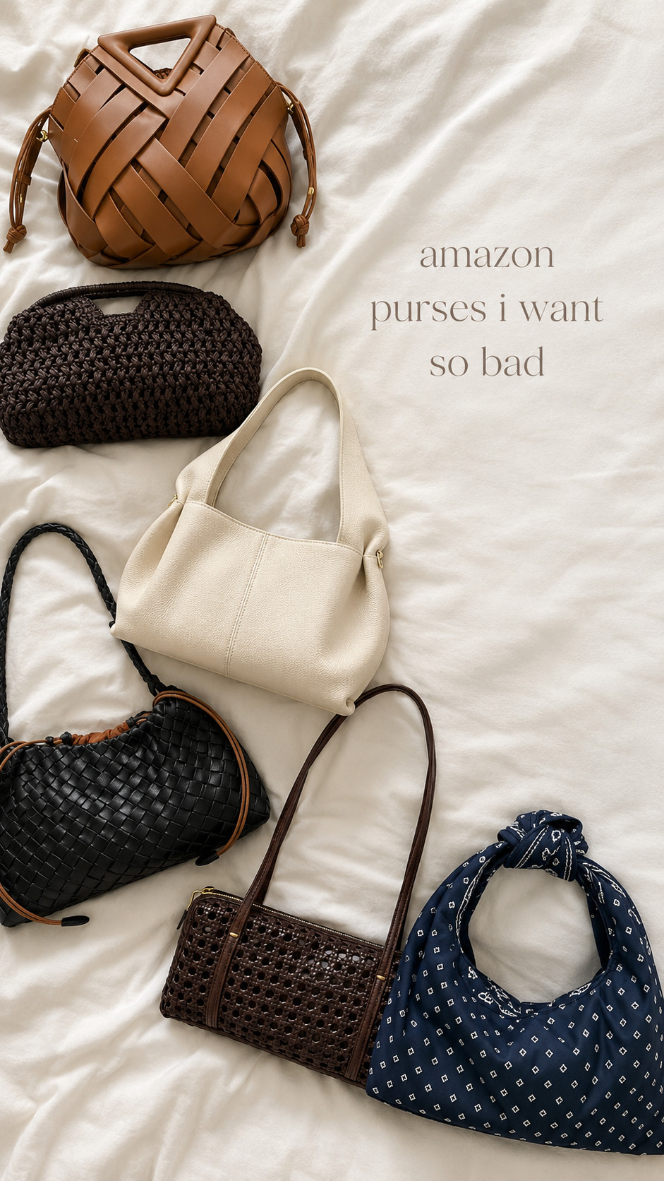 amazon purses i want SO bad 🤎✨ these bags are giving expensive, cool girl, boutique-inspired without the boutique price. obsessed with the woven textures, neutral tones, shoulder bags, vacation bags, and everyday purses that instantly make an outfit look more put together. perfect for summer outfits, coffee runs, dinner looks, beach trips, and casual everyday styling. comment “purses” and i’ll send the links 🫶

#amazonfinds #amazonpurses #amazonbags #amazonfashion #amazonfavorites #pursefinds #bagfinds #coolgirlaesthetic #cleangirlaesthetic #summeraccessories #vacationbags #shoulderbag #ltkfinds #collegegirlstyle #affordablefashion
 

 #LTKootd #LTKSaleAlert #LTKWedding
