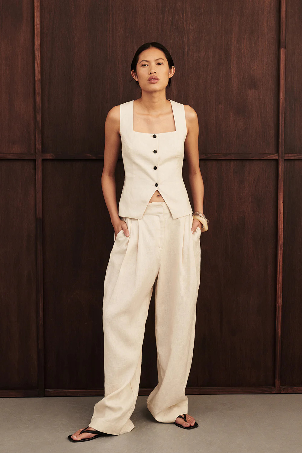 FRAN SANDSTONE LINEN PANT | DISSH