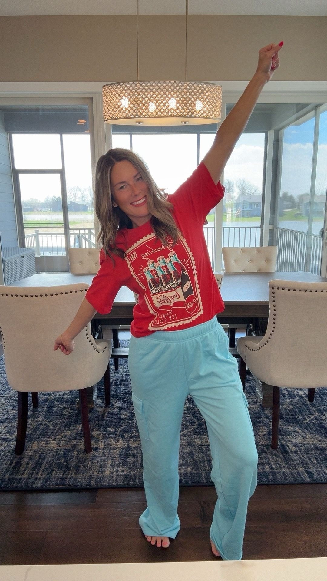 Hot item & selling quick! These cargo sweats & this cocoa-cola tee are the perf fr mix & pop of color! 
These cargo sweats are a must, I now own them in 3 colors 
Snag this cute fit for under $30 here! 

#LTKootd #LTKOver40 #LTKActive