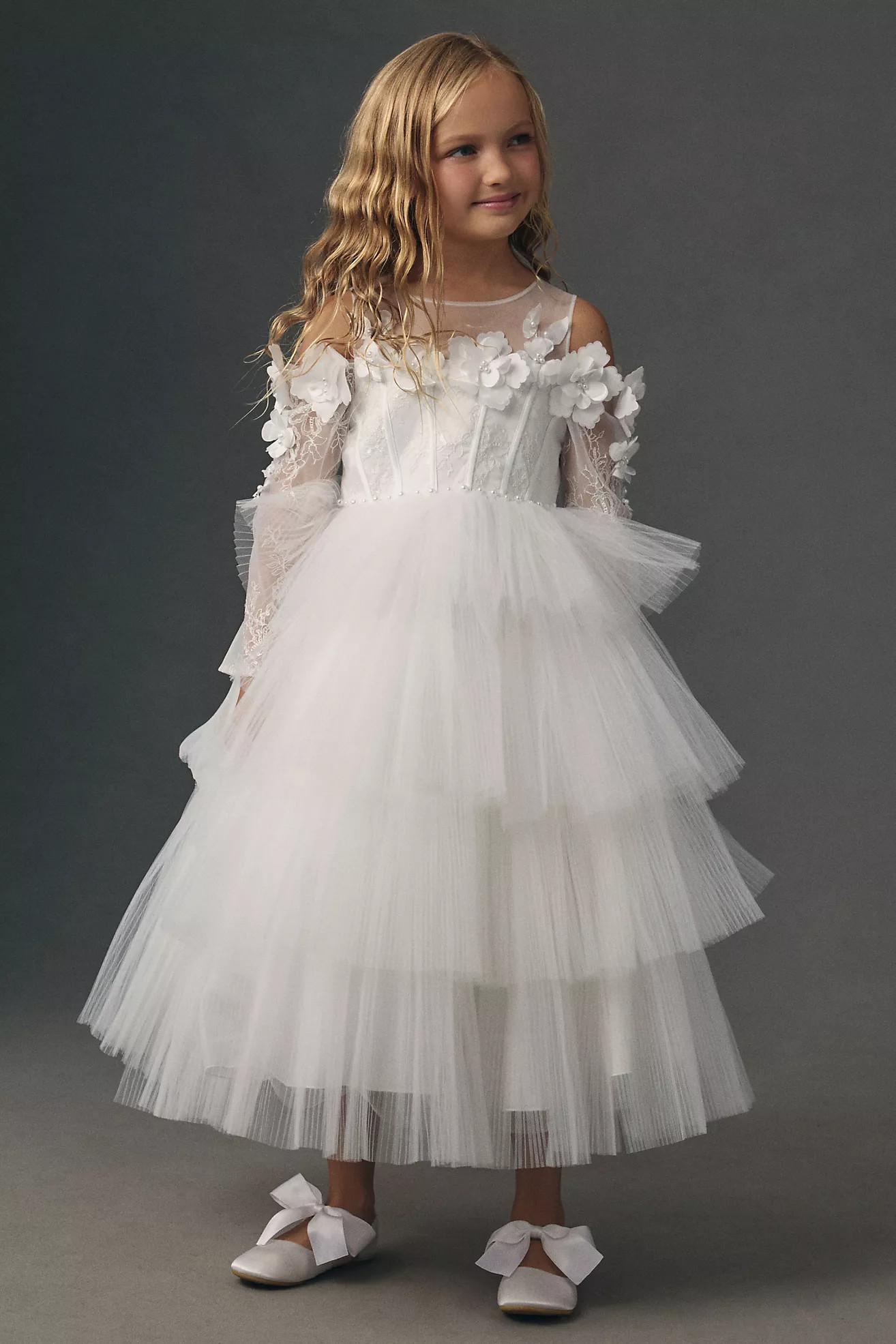 Princess Daliana Tiered Corset Flower Girl Dress | Anthropologie (US)