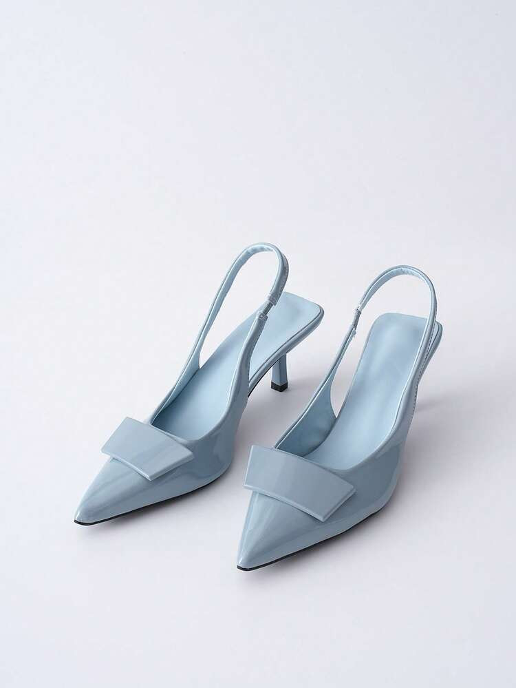 Clariva Women's Spring/Summer 2025 New French Elegant Pointed Toe Fashionable Versatile Stiletto High Heel Slip-On Sandals Winter Gifts | SHEIN