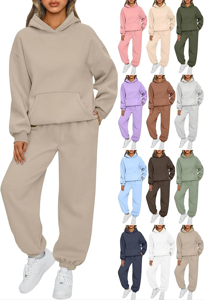 Women's 2 Piece Outfits Oversized Hoodie Sweatshirt Baggy Jogger Sweatpants Y2K Sweatsuit Set wit... | Amazon (US)