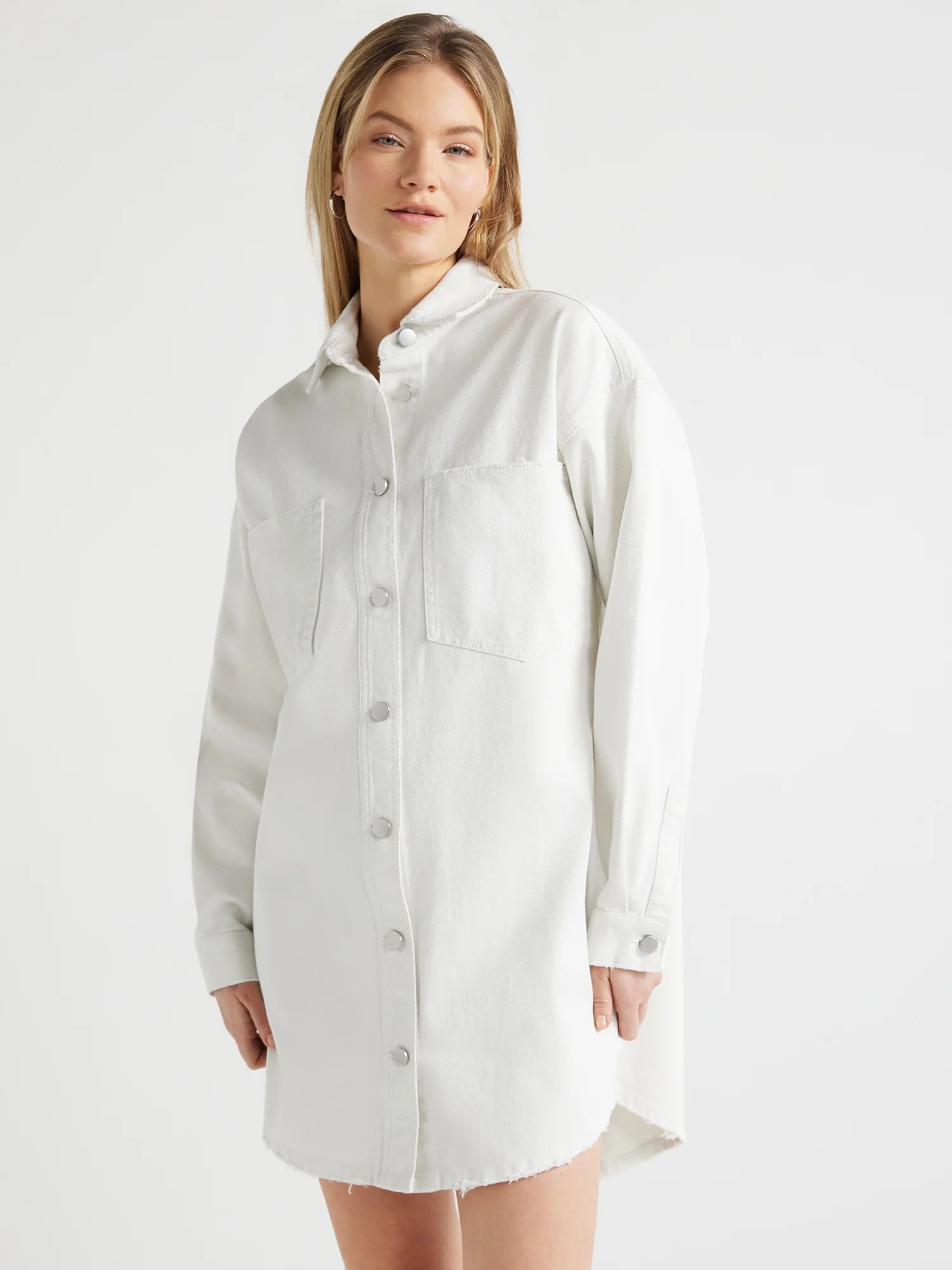 Scoop Women's Denim Shirt Dress, Sizes XS-XXL | Walmart (US)