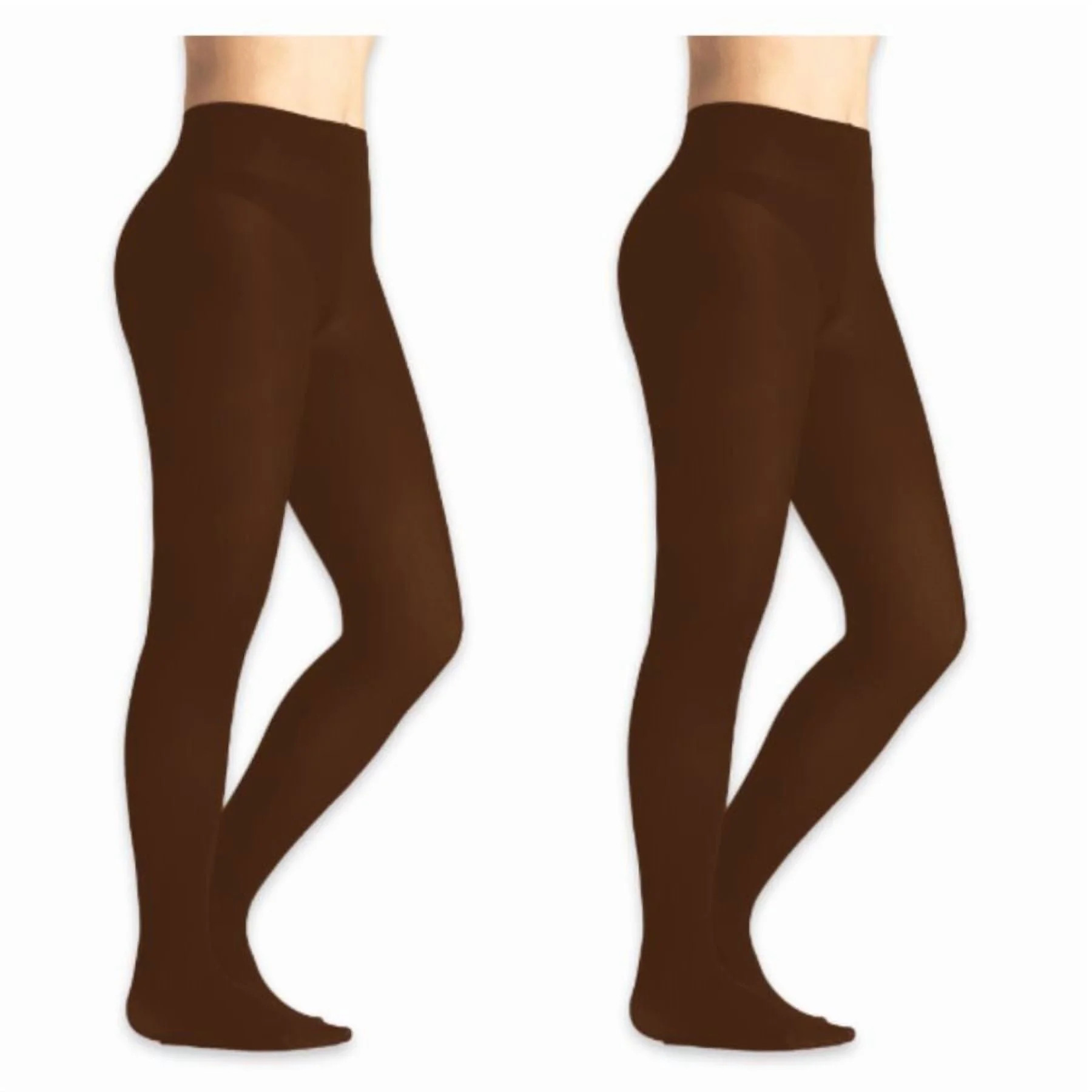 On The Go Footed Classic Opaque Tights Medium Brown ( 2 Pair Pack) | Walmart (US)