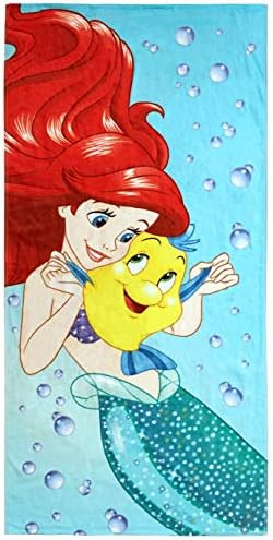 Disney The Little Mermaid Princess Kids Bath/Pool/Beach Towel - Featuring Ariel and Flounder - Su... | Amazon (US)