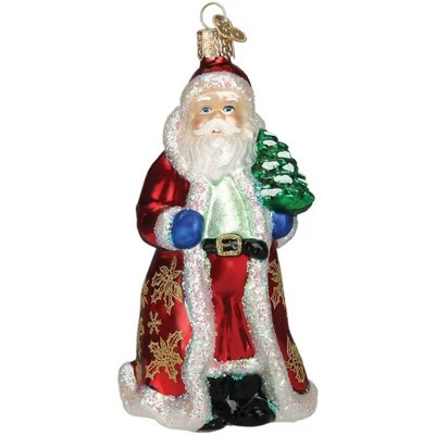 Old World Christmas Glass Blown Ornament for Christmas Tree, Glistening Golden Santa | Target