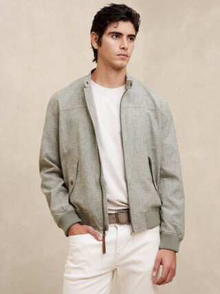 Linen-Blend Bomber Jacket | Banana Republic Factory