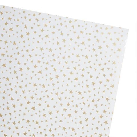 Gold Stars Kraft Wrapping Paper Roll | World Market