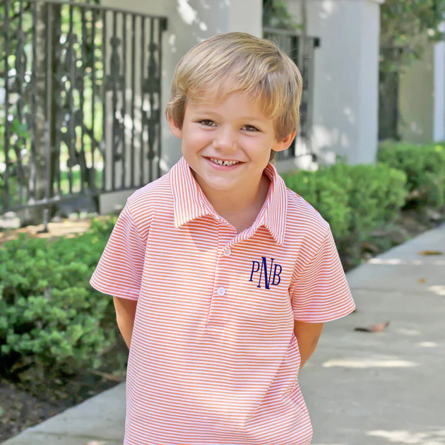 Orange Stripe Polo | Classic Whimsy