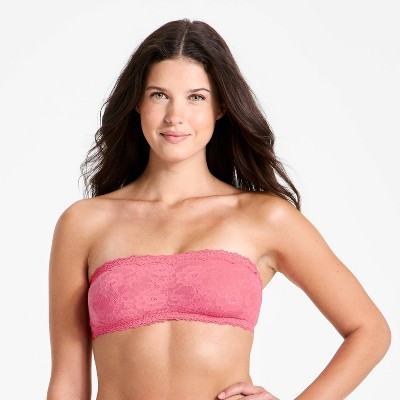 Women's Lace Bandeau - Wild Fable™ Pink L | Target