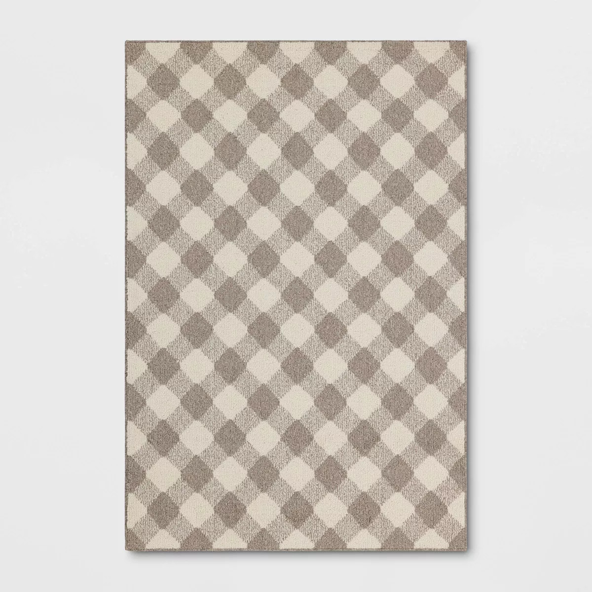4'x6' Gingham Washable Area Rug Heathered Gray/Ivory - Threshold™ | Target