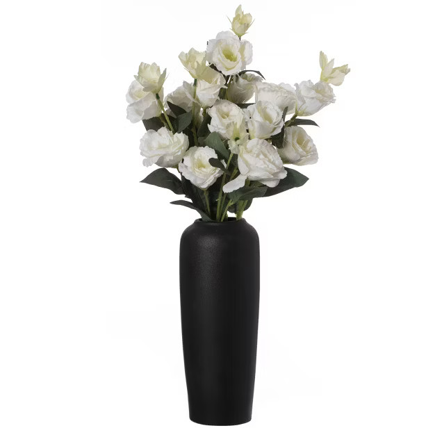 Contemporary Black Ceramic Cylinder Shaped Table Flower Vase Holder | Target