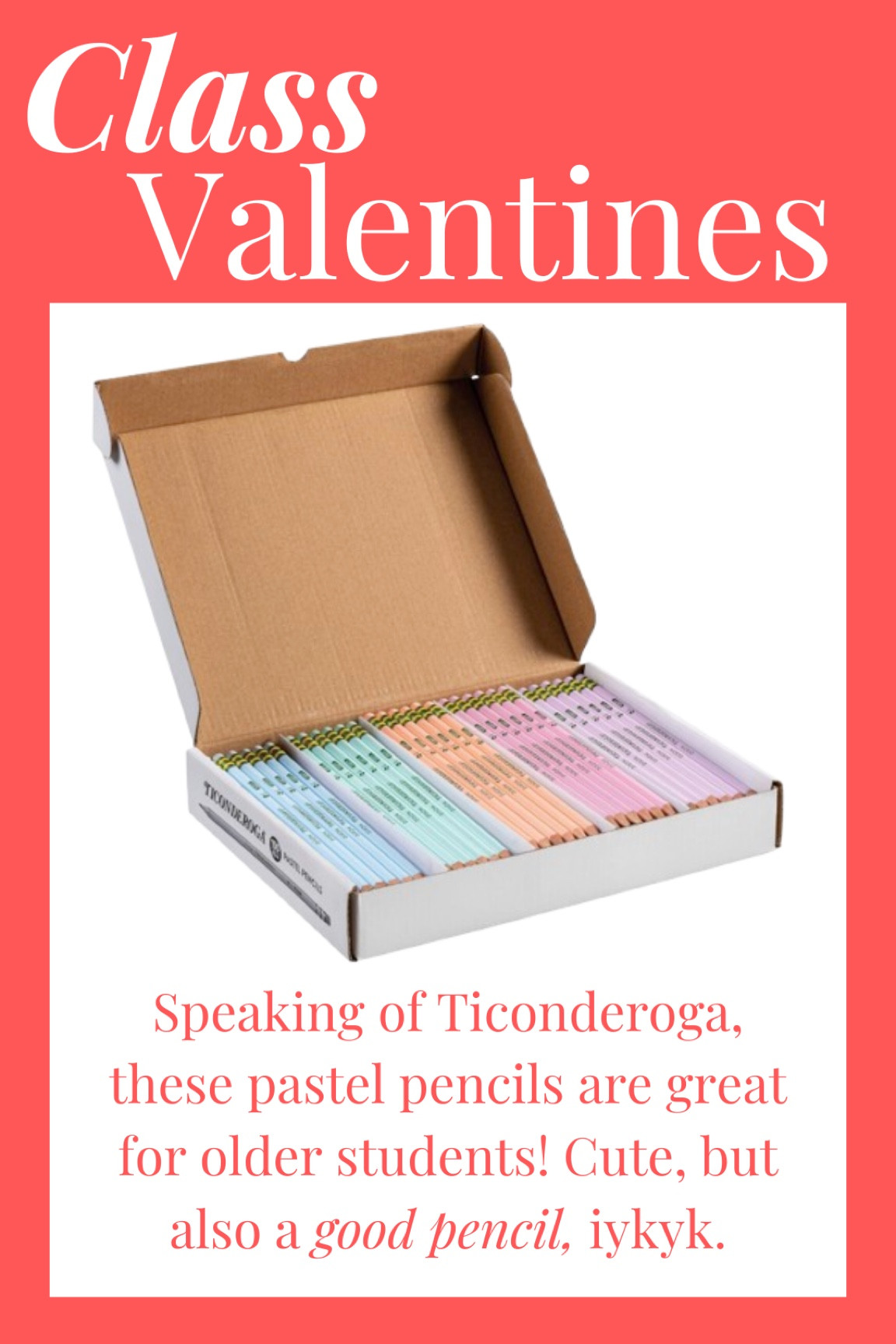 Class valentines for older students and middle school - pastel pencils! 

#LTKGiftGuide #LTKKids