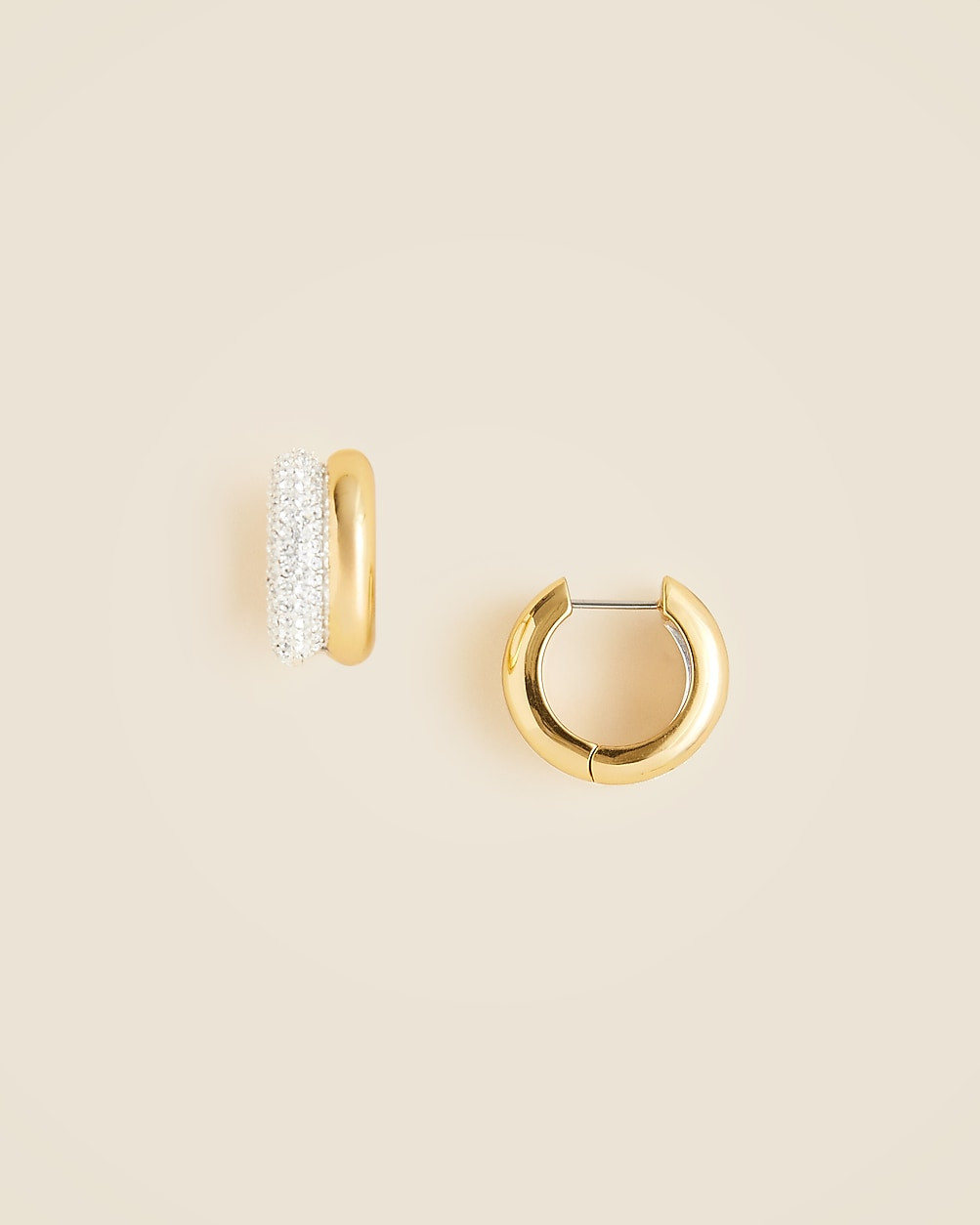Double hoop earrings with pavé crystals | J. Crew US