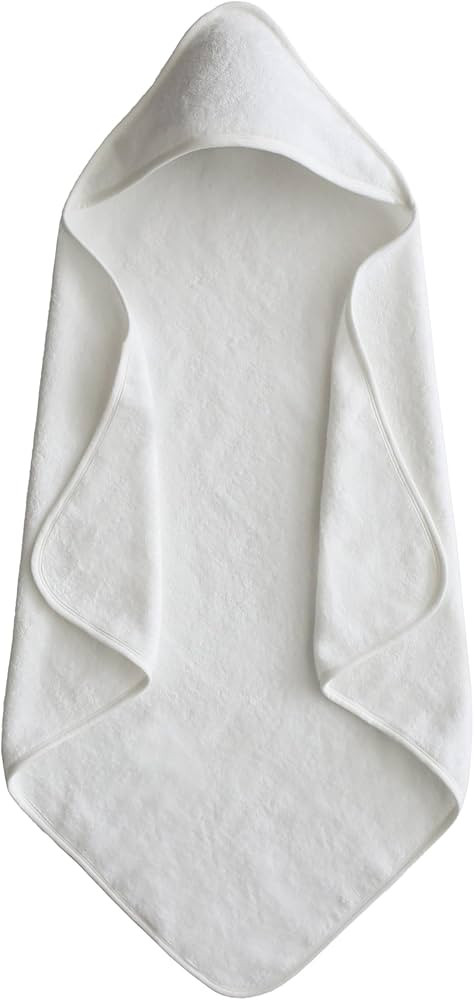mushie Baby Hooded Towel | Organic Cotton (Pearl) | Amazon (US)