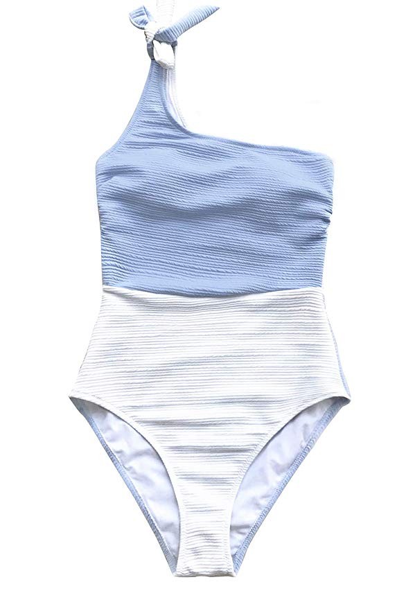 CUPSHE Women's Orange Crush One Shoulder Bowknot One-Piece Swimsuit | Amazon (US)