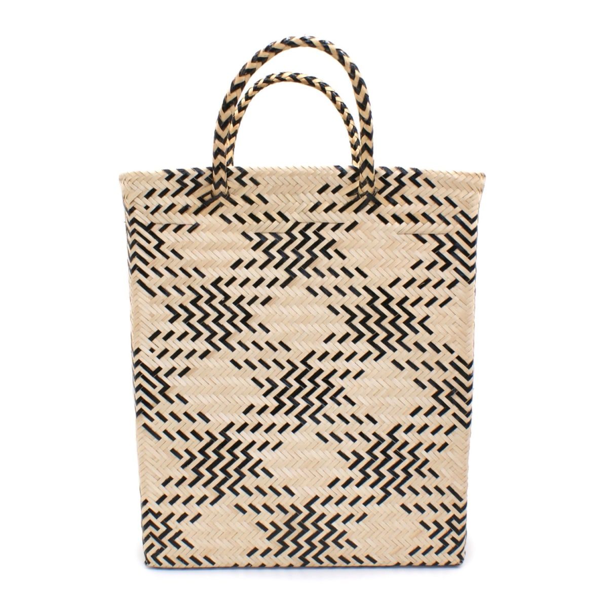 Amalfi Medium Black Straw Basket Bag | Wolf & Badger (US)
