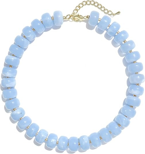 Badu Colorful Chunky Beaded Necklace for Women,Acrylic Bead Choker Statement Necklace Cute Trendy... | Amazon (US)