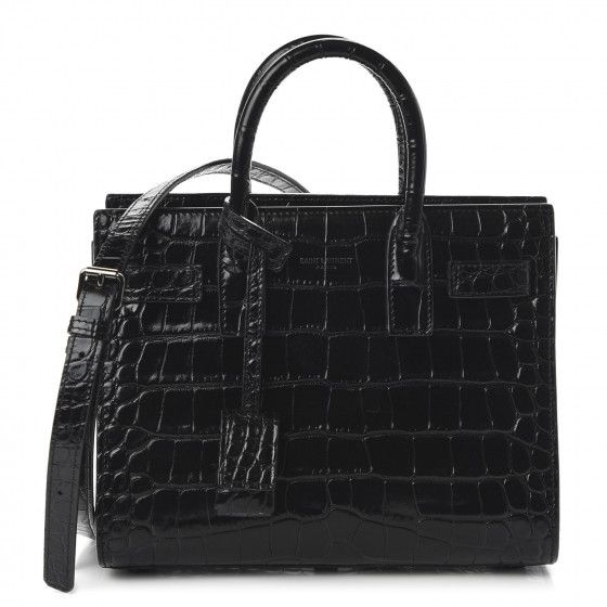 SAINT LAURENT

Calfskin Crocodile Embossed Nano Sac De Jour Black | Fashionphile