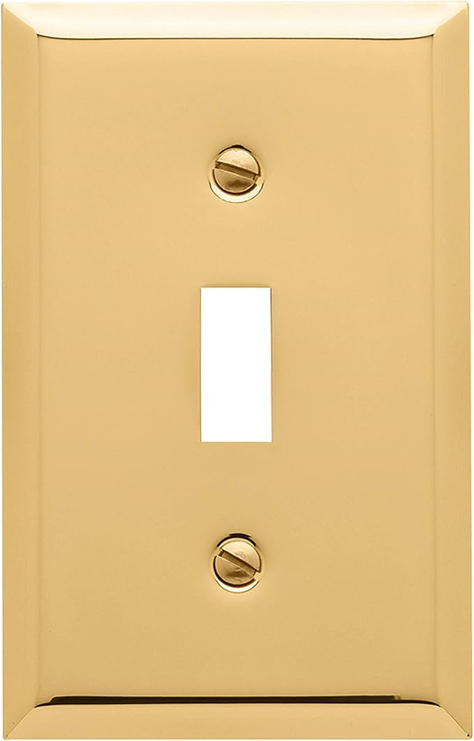 Baldwin Estate 4751.030.CD Square Beveled Edge Single Toggle Switch Wall Plate in Polished Brass,... | Amazon (US)