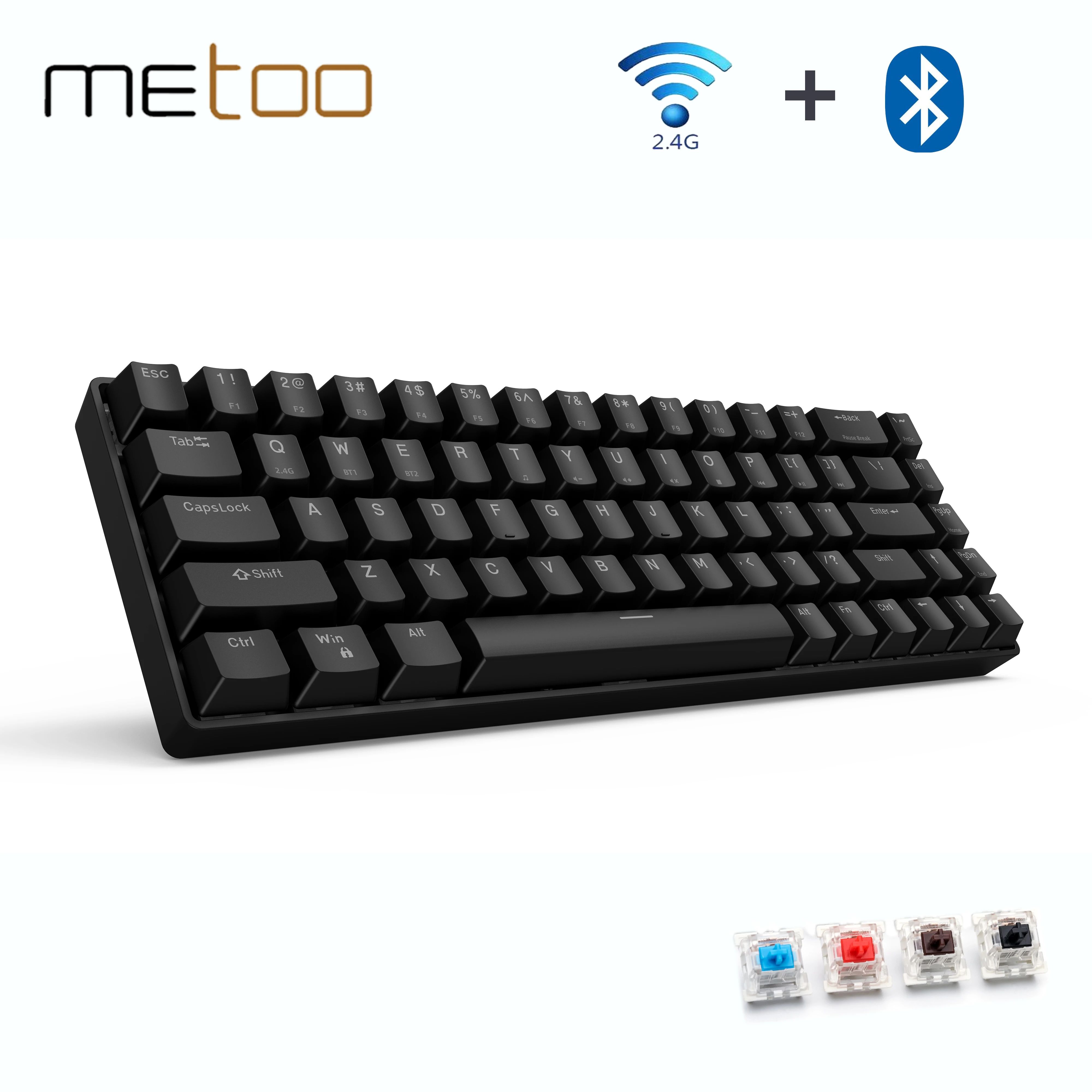 162.99R$ 32% de desconto|MeToo 68key jogo teclado mecânico sem fio bluetooth/2.4ghz azul vermelh... | Aliexpress BR (BR)