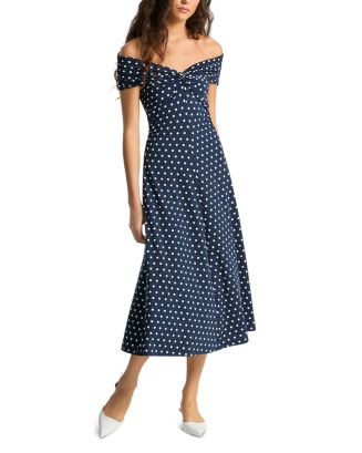 Off The Shoulder Twist Midi Dress | Bloomingdale's (US)