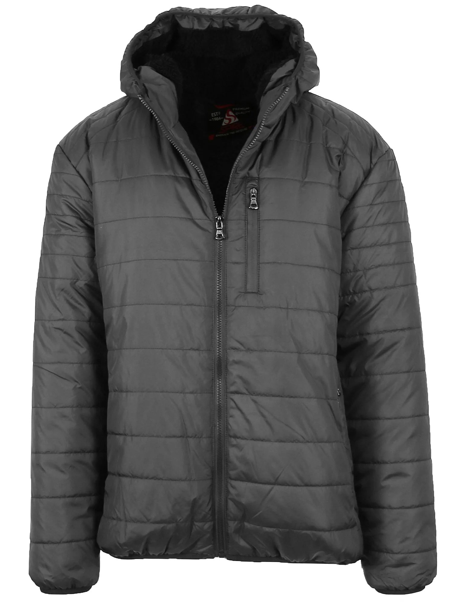 Mens Sherpa-Lined Hooded Puffer Jacket (Sizes, S to 2XL) - Walmart.com | Walmart (US)