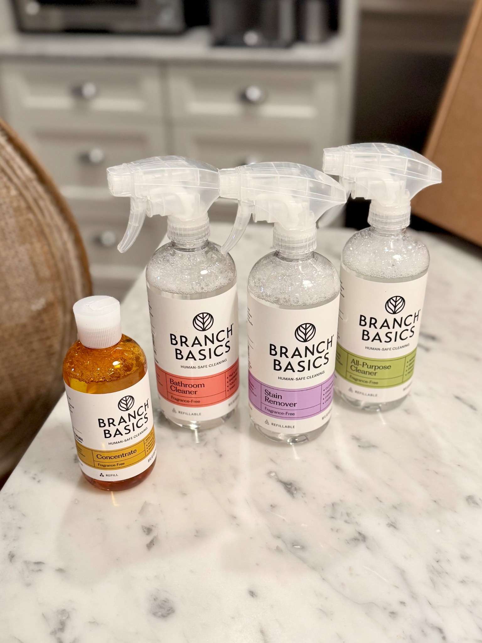 My essential cleaning supplies .