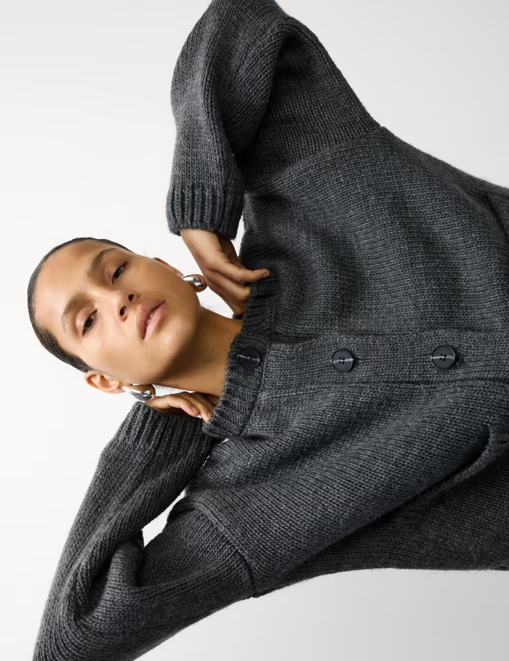 Textured Button Front Relaxed Cardigan | Marks & Spencer (UK)