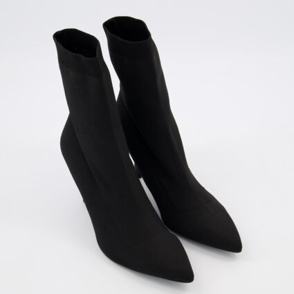 Black Heeled Sock Boots | TK Maxx