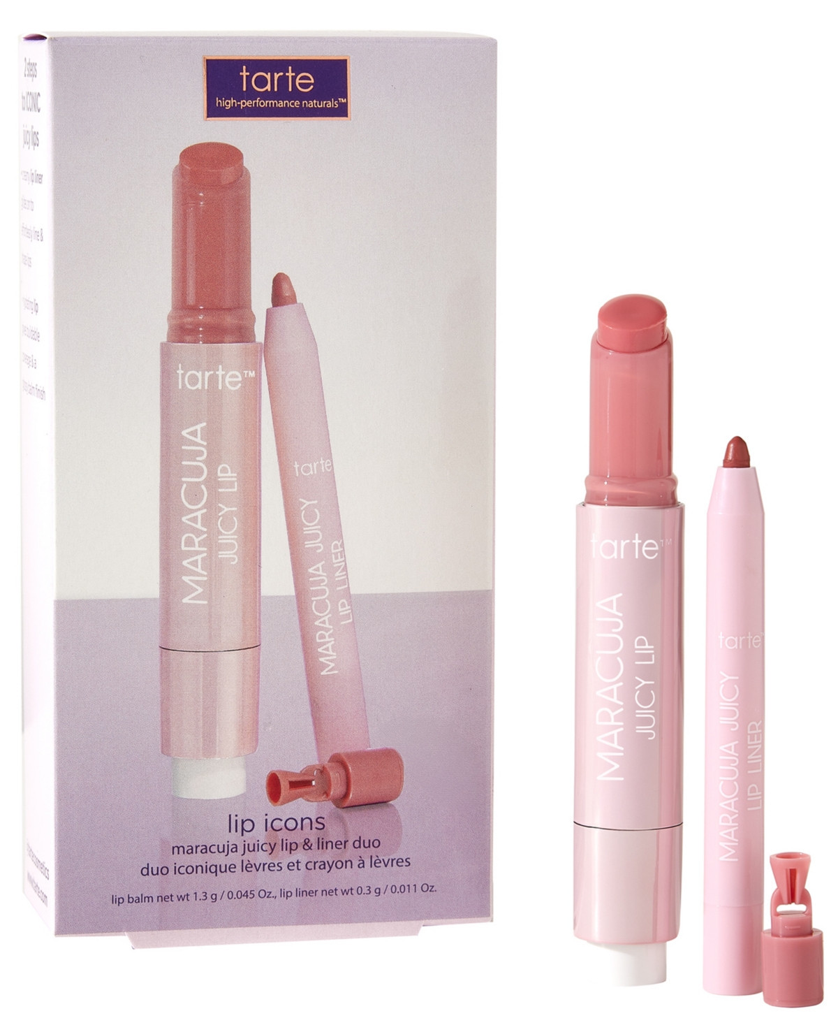 Tarte 2-Pc. Lip Icons Maracuja Juicy Lip Balm and Liner Duo Set - Rosy Mauve | Macy's