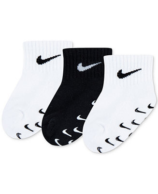 Nike Baby and Toddler Logo Gripper Ankle Socks, 3 Pack - Macy's | Macy's